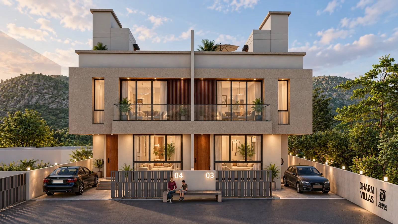The current twin 4 BHK villas on Plot 28